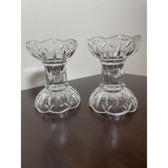 Vintage Pair of Bohemia Czech Lead 24% Crystal Candle Holders - Picture 3 of 5